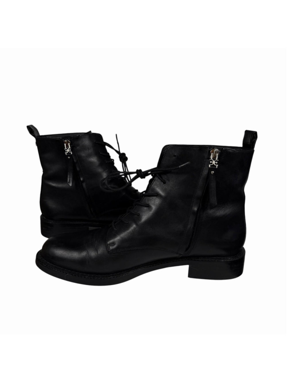 Sam Edelman Nina Black Leather Combat Boots Womens Size 11M - Picture 7 of 11